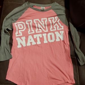Pink Nation baseball tee